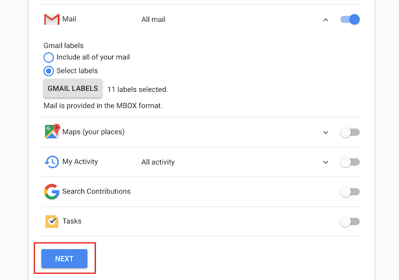 gmail att välja etiketter nästa knapp